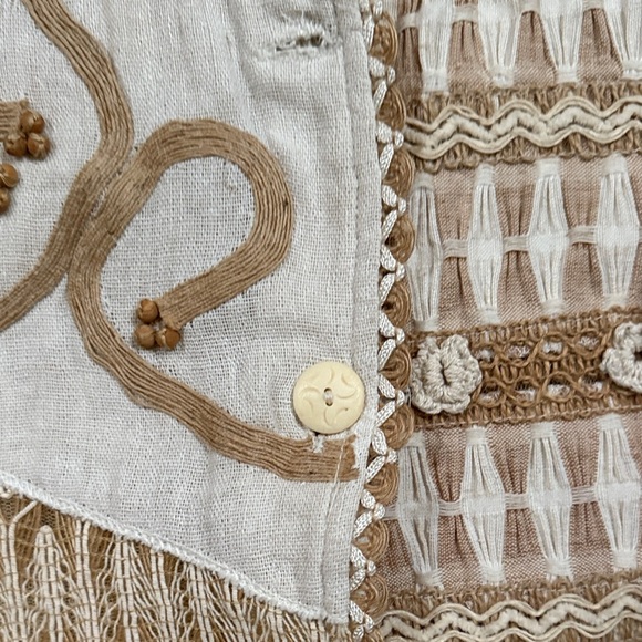 Sandy Starkman Beige and White Embroidered Jacket sz xl - Picture 3 of 6